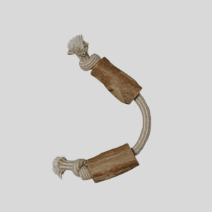 Coffee Wood & Rope Dog Toy_6