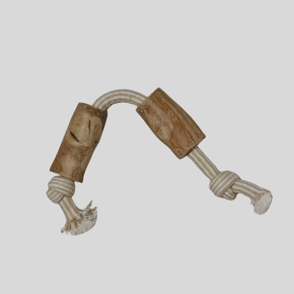 Coffee Wood & Rope Dog Toy_7